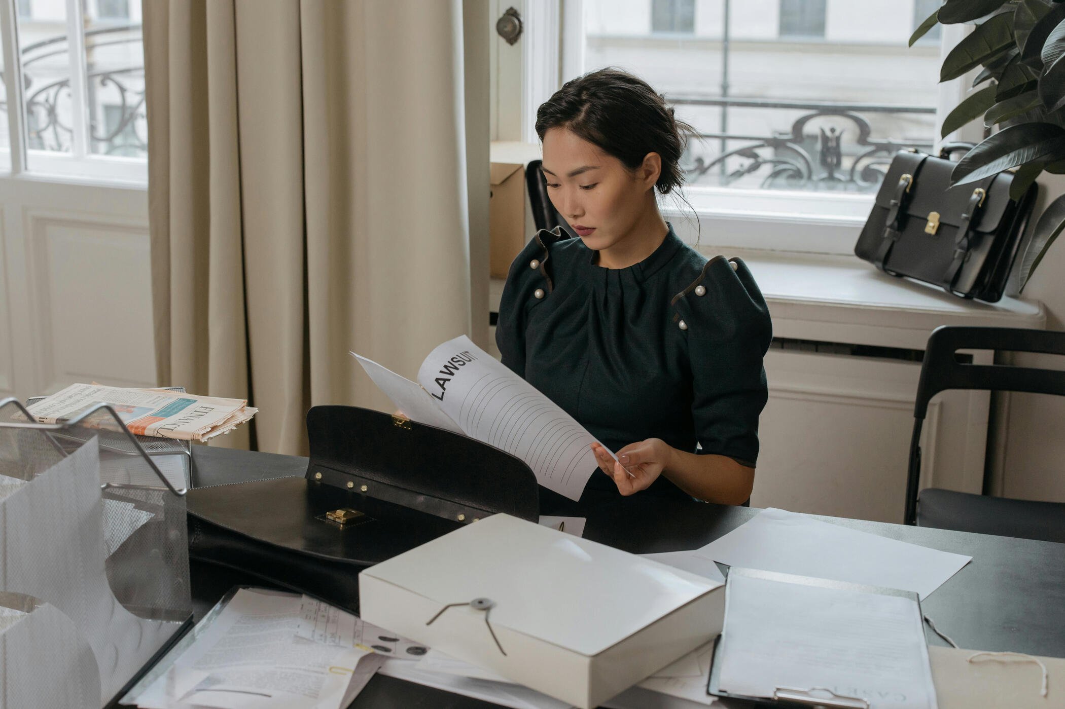 female lawyer at desk